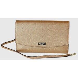 New Kate Spade Winni Laurel Way Crossbody Metallic Leather Rose Gold